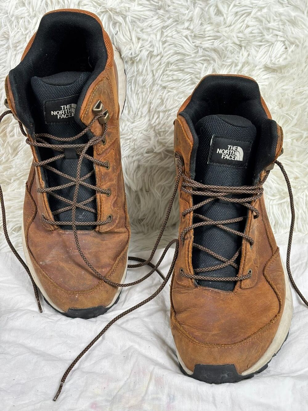 The North Face Vals II Mid Leather Boots Mens Size 13 Waterproof Brown NF0A819J